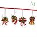 Appendini natalizi in resina con agrifoglio 4 soggetti assortiti 10,6 cm
