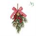 Pick natalizio con fiocco a righe e bacche h.19cm