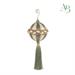 Palla di natale bianca/verde con nappa d.11xh.24cm