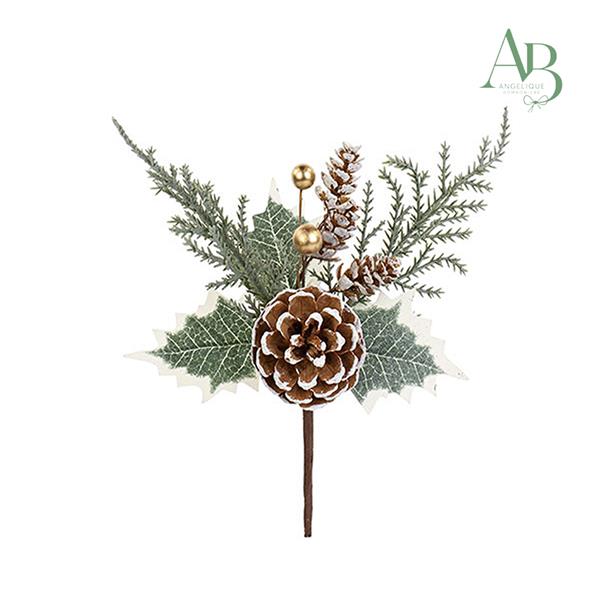 Pick natalizio con bacche oro h.21cm