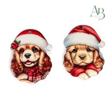 Appendino cagnolino in abiti natalizi in porcellana 10 cm 2 soggetti assortiti