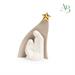 Set natività stilizzata con capanna in porcellana h.12,4 cm