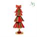 Albero di natale stilizzato con fiocco in metallo/stoffa h.40 cm