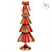 Albero di natale stilizzato con fiocco in metallo/stoffa h.53,5 cm