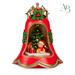 Campana natalizia con albero in resina con luci e musica in movimento H.36 cm