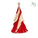 Albero di natale stilizzato bianco e rosso in resina h.35 cm