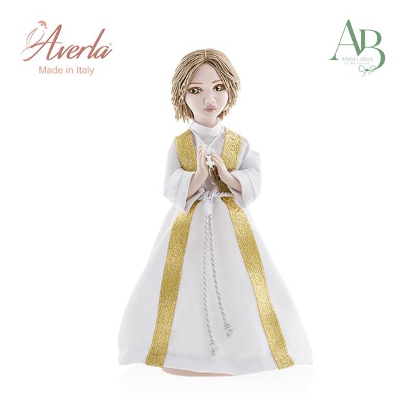 Bimbo comunionein porcellana di capodimonte h.21cm con scatola regalo