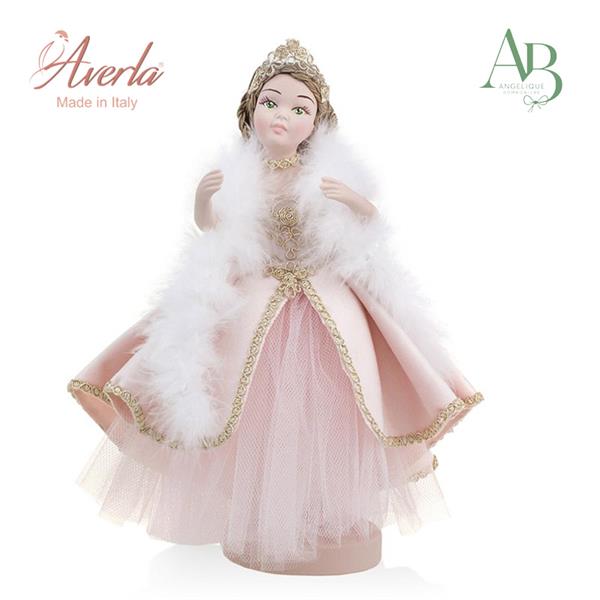Principessa in porcellana di capodimonte con abito sartoriale in velluto h.26cm con scatola regalo
