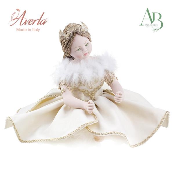 Principessa in porcellana di capodimonte con abito sartoriale in velluto19xh.24cm con scatola regalo