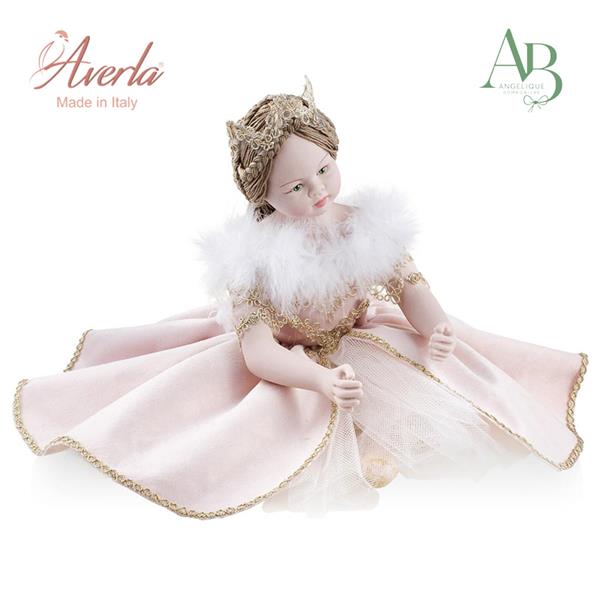 Principessa in porcellana di capodimonte con abito sartoriale in velluto19xh.24cm con scatola regalo