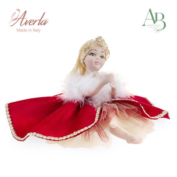 Principessa in porcellana di capodimonte con abito sartoriale in velluto 15cm con scatola regalo
