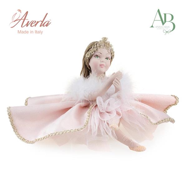 Principessa in porcellana di capodimonte con abito sartoriale in velluto 15cm con scatola regalo