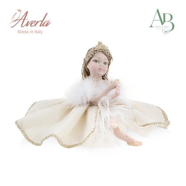 Principessa in porcellana di capodimonte con abito sartoriale in velluto 12cm con scatola regalo