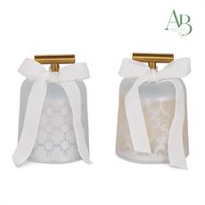 Campanella natalizia con luce led decoro royal venice diametro 9xh.12,5cm con scatola regalo