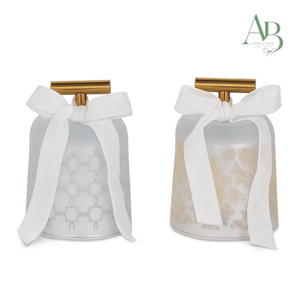 Campanella natalizia con luce led decoro royal venice diametro 9xh.12,5cm con scatola regalo