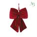 Fiocco natalizio in velluto color bordeaux con strass 13x20 cm