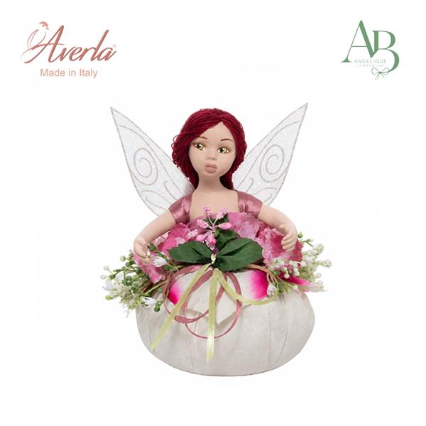 Fatina Averla in porcellana di capodimonte su puffo profumato h.14.5cm con scatola regalo