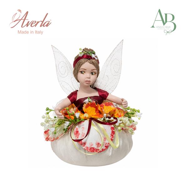 Fatina Averla in porcellana di capodimonte su puffo profumato h.14.5cm con scatola regalo