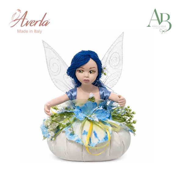 Fatina Averla in porcellana di capodimonte su puffo profumato h.14.5cm con scatola regalo