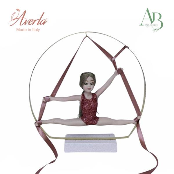 Ginnasta Averla in spaccata porcellana di capodimonte 17,5xH.18 Cm con scatola regalo