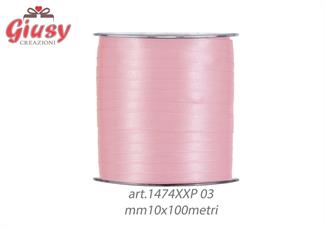 Nastro doppio raso 10mm rotolo da 100 metri di colore rosa