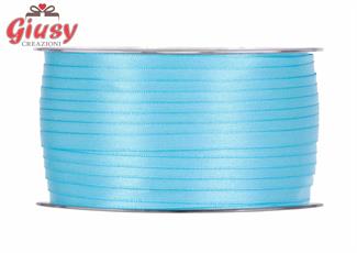 Nastro doppio raso 10mm rotolo da 100 metri di colore azzurro