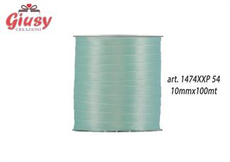 Nastro doppio raso 10mm rotolo da 100 metri di colore verde gelido