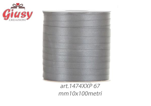 Nastro doppio raso 10mm rotolo da 100 metri di colore grigio scuro