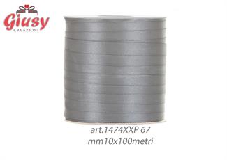 Nastro doppio raso 10mm rotolo da 100 metri di colore grigio scuro