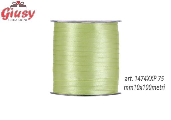 Nastro doppio raso 10mm rotolo da 100 metri di colore verde lime