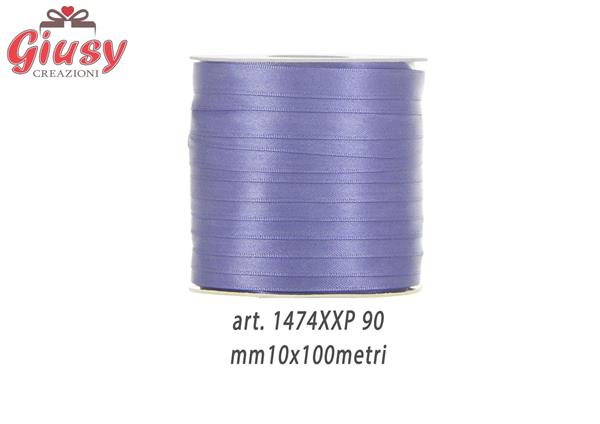 Nastro doppio raso 10mm rotolo da 100 metri di colore lilla