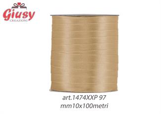 Nastro doppio raso 10mm rotolo da 100 metri di colore ecru